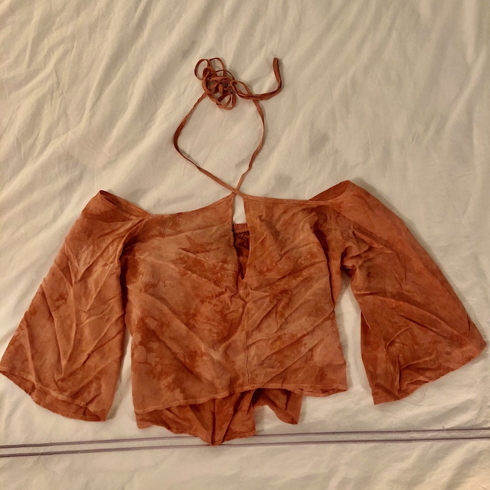Orange Blue Life Flowy Crop Top Size XS